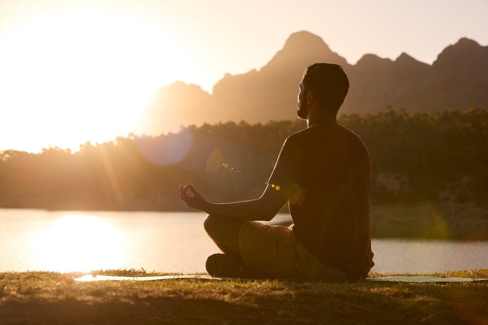 Man meditating